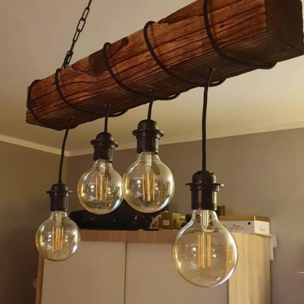 Lampa wisząca - stara belka 70 cm loft