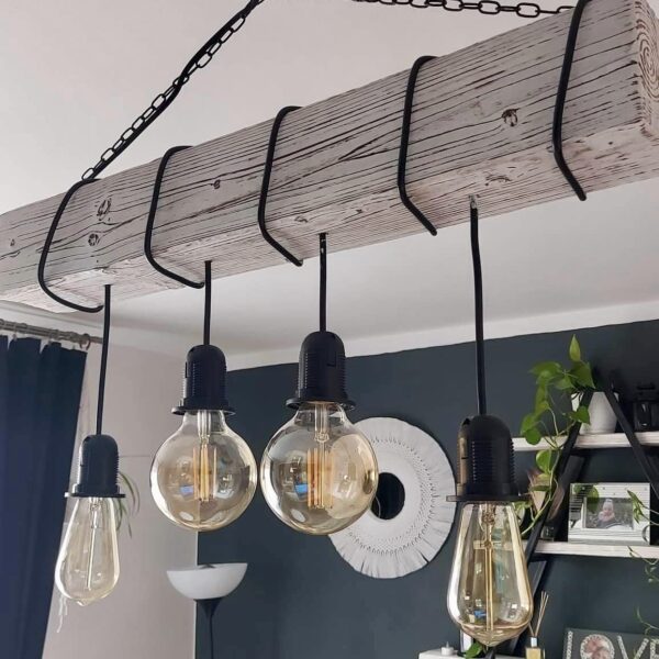 Lampa wisząca - stara belka 100 cm loft